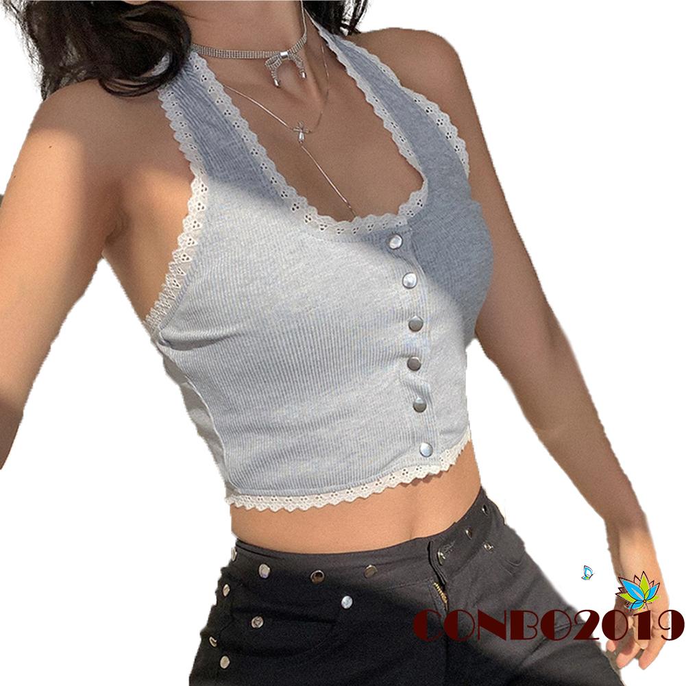 Áo Nữ Không Tay Phối Ren Thời Trang Quyến Rũ | BigBuy360 - bigbuy360.vn