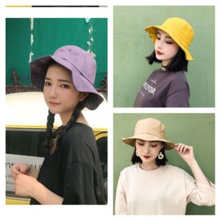 Mũ bucket Ulzzang korea tai bèo trơn