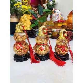 Hồ lô vàng phong thủy Tài Lộc thủy tinh