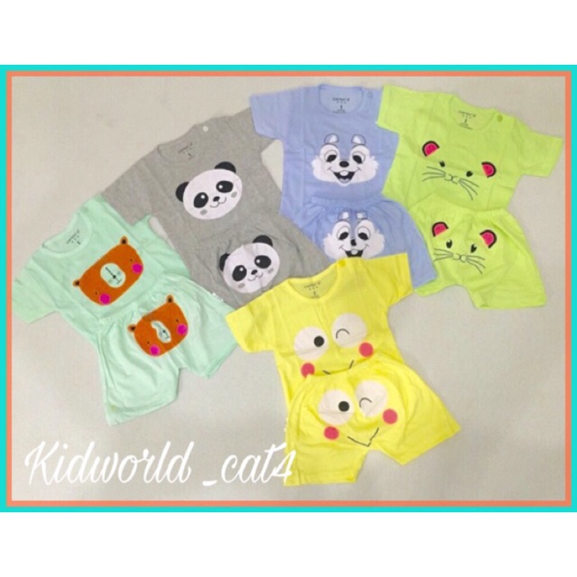 Bộ đồ cộc tay in hình - combo 5 bộ