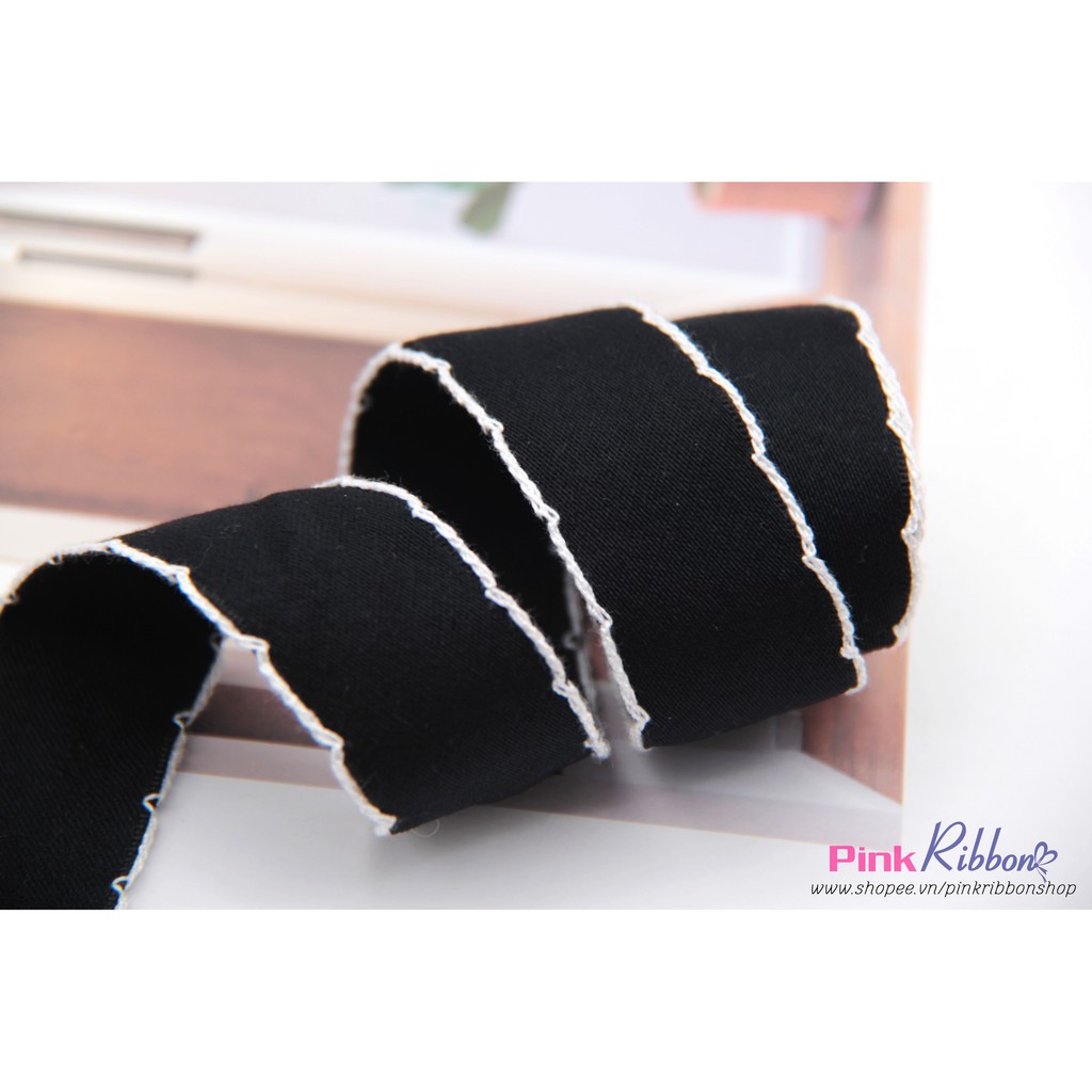 Lụa mờ thêu viền bô đê 25-38mm