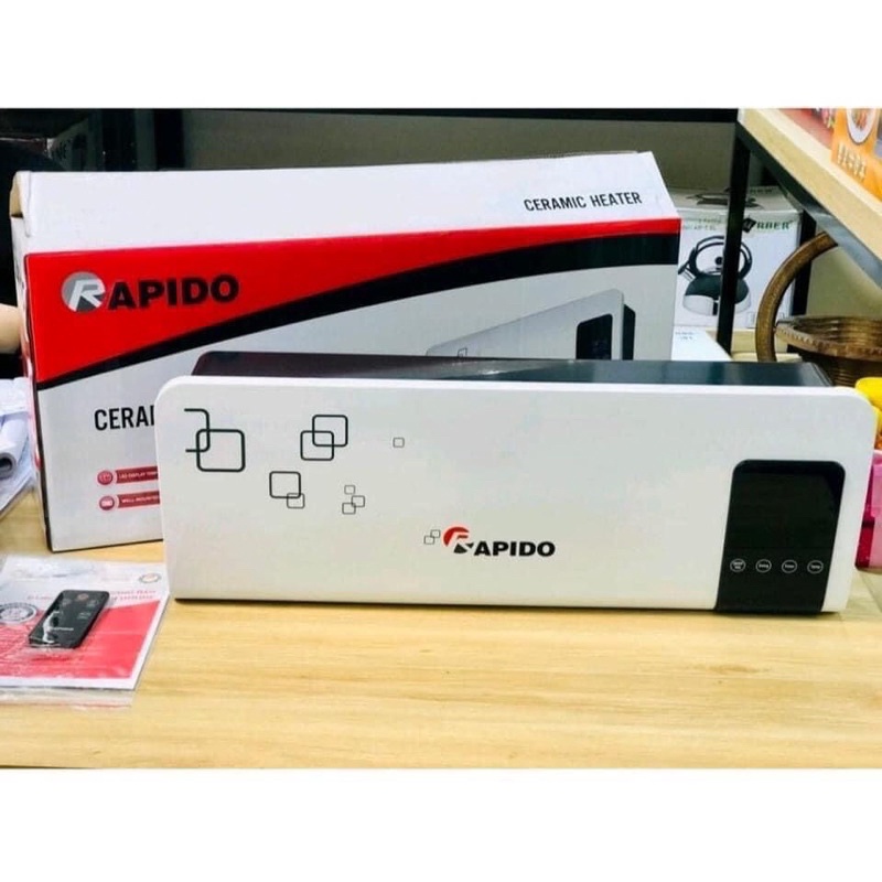 Máy Sưởi Gốm Rapido RCH_2000D khiển từ xa bảng điều khiển led chính hãng bảo hành tại nhà