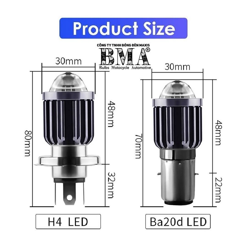 Bi Cầu Win led cos vàng pha trắng dành cho xe vespa ZIP, CUP, SCR 110, Suzuki GZ150....