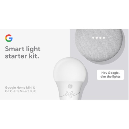 Combo Loa thông minh Google home mini + Bóng đèn thông minh GE C-Life - Mới nguyên Seal