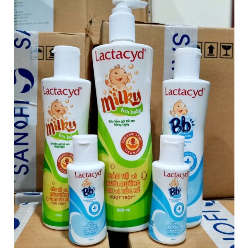 (Chính hãng) SỮA TẮM LACTACYD MILKY 60Ml - 250ML-500ML cho bé
