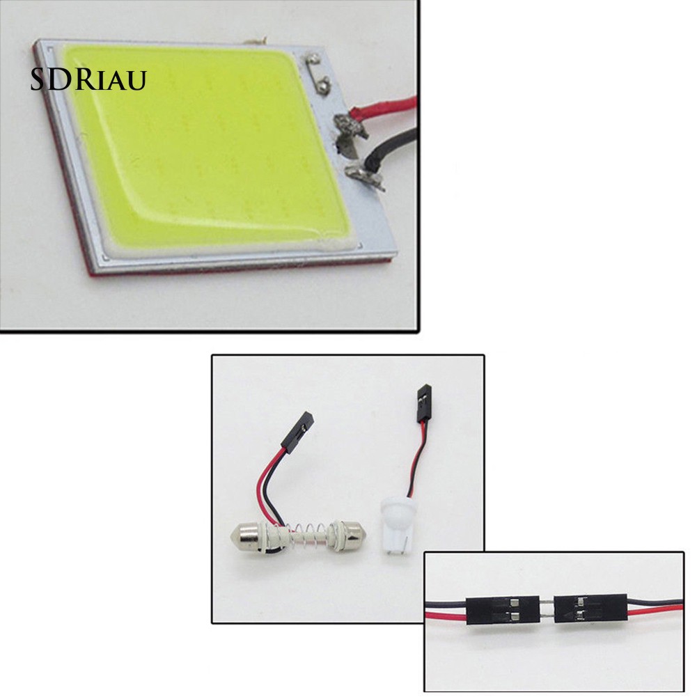 Bộ đèn LED COB SMD màu trắng 48 LED T10 4W 12V cho nội thất xe hơi