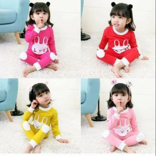 Bộ Thỏ cotton thu đông cho bé gái