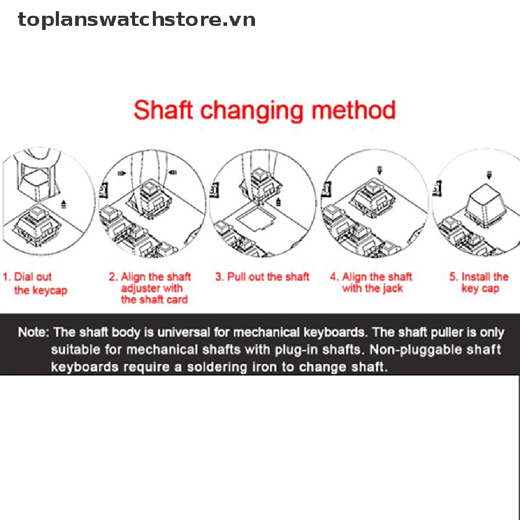 Set 10 Công Tắc Bàn Phím Cơ Màu Đen / Xanh Dương / Nâu / Đỏ
