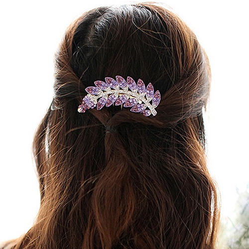 Lược Cài Tóc Hình Chiếc Lá Đính Đá Sang Trọng