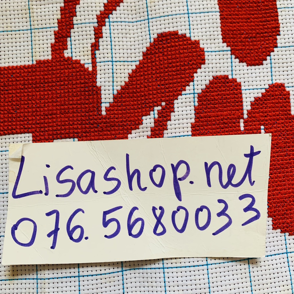 Tranh thêu chữ thập TÂM đã thành phẩm 63x42cm đã thêu rùi