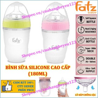 Bình sữa silicone cao cấp 180ml Fatz Fatzbaby - FB0180C