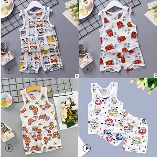 Bộ ba lỗ lụa lưới siêu mát cho bé