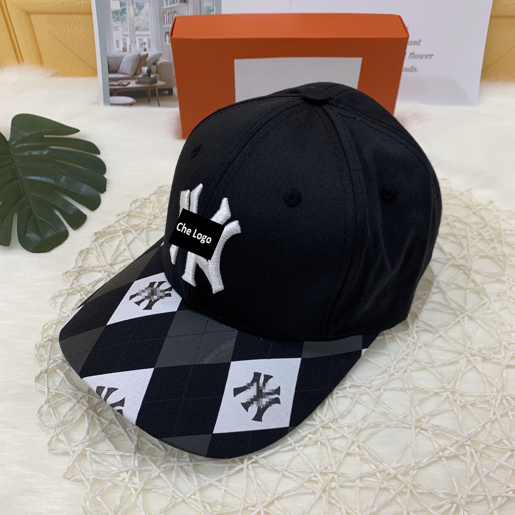 Mũ lưỡi trai nam nữ thêu NYYY phối kẻ caro có 2 màu - kiểu dáng thời trang theo xu hướng mới nhất