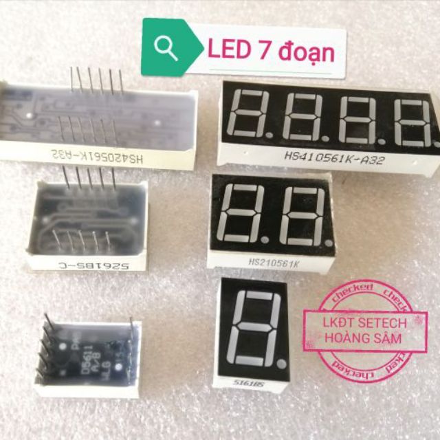 LED thanh 7 đoạn 0.56 hiển thị số (1 số, 2 số, 3 số, 4 số) sáng màu xanh đỏ