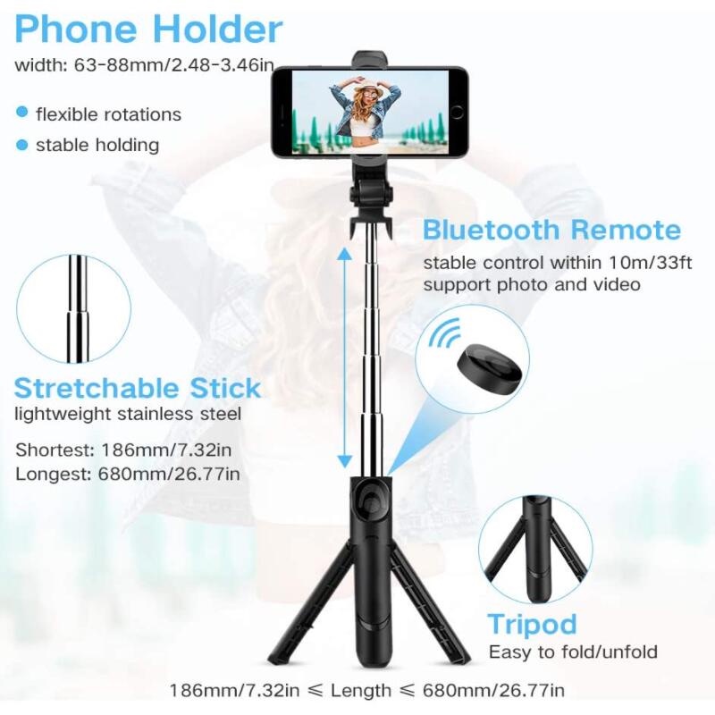 Gậy chụp ảnh, selfie có bluetooth 3 chân đa năng chụp hình, giá đỡ điện thoại livestream