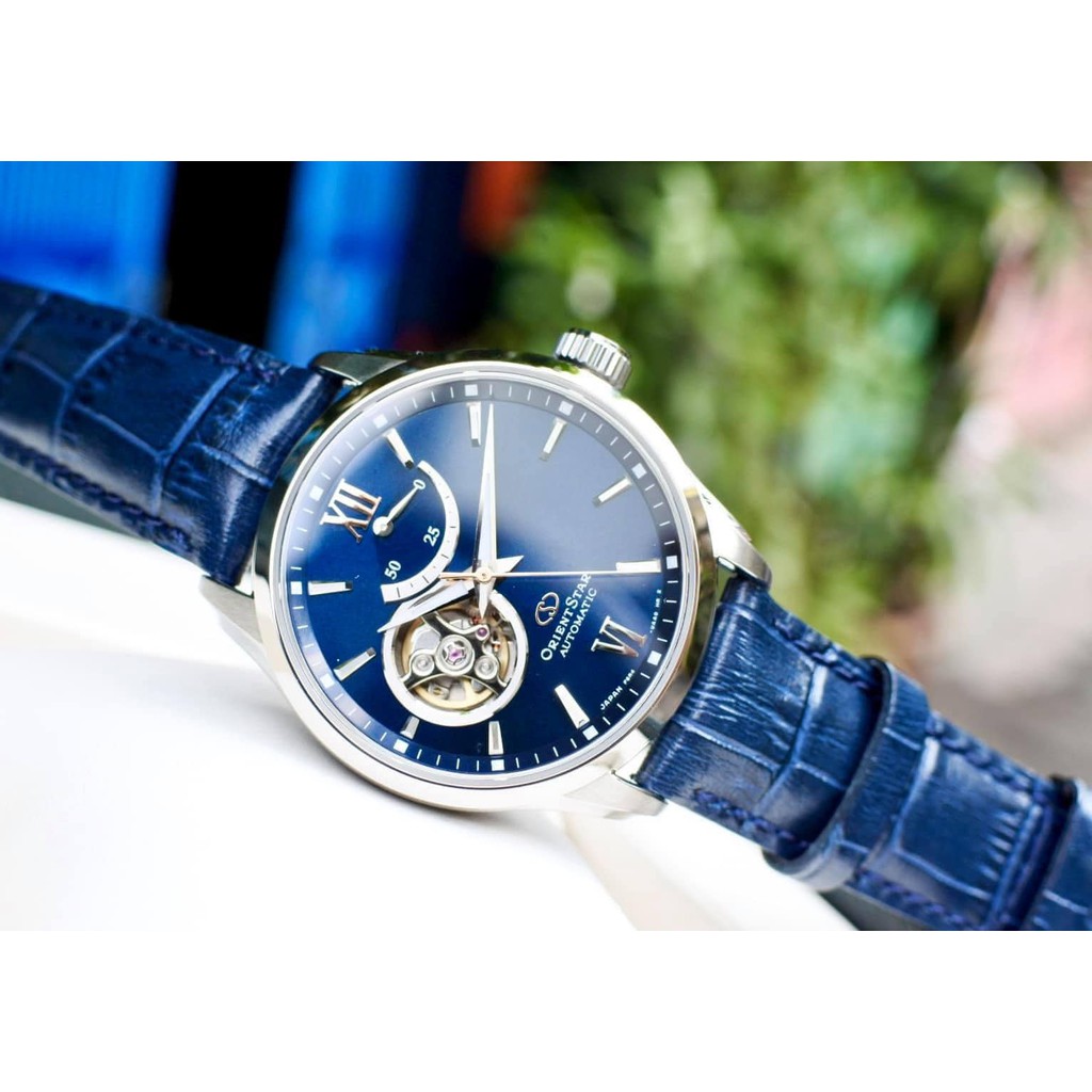 Đồng hồ nam Orient Star Open heart Blue Dial RE-AT0006L00B