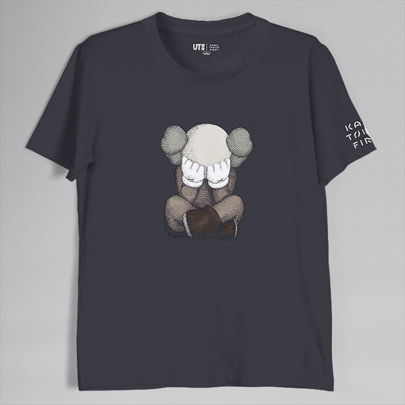Uniqlo Áo Thun Cổ Tròn In Hình Kaws Co-Branded Thời Trang Cho Nam