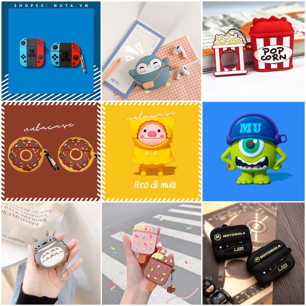 Vỏ bảo vệ tai nghe bluetooth Airpods bằng Sillicone dẻo, ốp Case cute, Airpods 2/pro