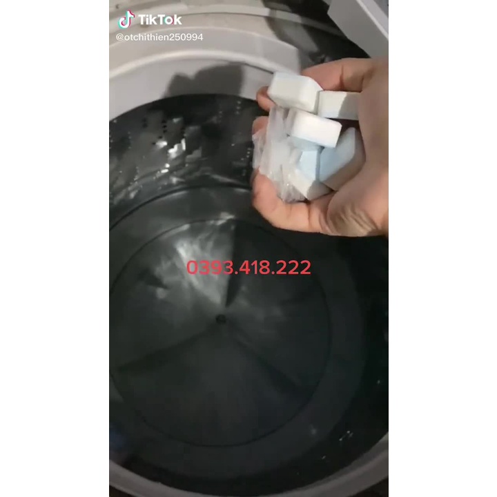 Viên Tẩy Vệ Sinh Lồng Máy Giặt Diệt khuẩn Và Tẩy Chất Cặn,COMBO 12 Viên