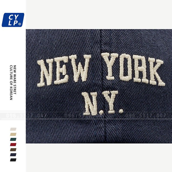 Nón Mũ Lưỡi Trai Unisex NY, Logo Thêu Cực Đẹp, Hàng Nhập Chất Lượng [HOT]