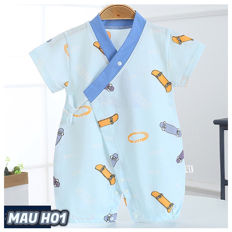 Bộ body đùi yukata cho bé trai bé gái sơ sinh, bodysuit liền thần dễ thương vải cotton mềm mịn co giãn nhẹ _ BD24