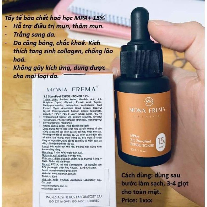 [ Công ty Tẩy da chết Mpa 15% Mona Frema 30ml