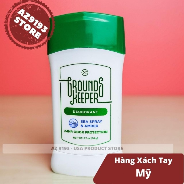 [Xách Tay Mỹ] Lăn Khử Mùi Grounds Keeper 76G -  Khô Thoáng 24h, Lưu Hươn Lâu, Không Nhôm, Không Bết Dính - AZ 9193