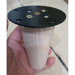 CHÂN GỖ TRÒN TẦN BÌ 10cm( BAO GỒM BAS BỊT)
