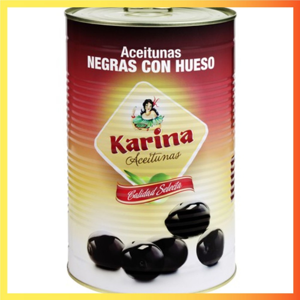 Hàng Nhập Khẩu Trái Olive đen tách hạt hiệu Karina 4300gr