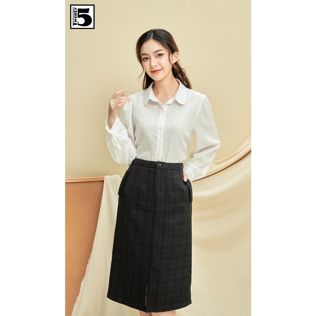 Áo sơ mi lá cổ tròn Twentyfive N1042