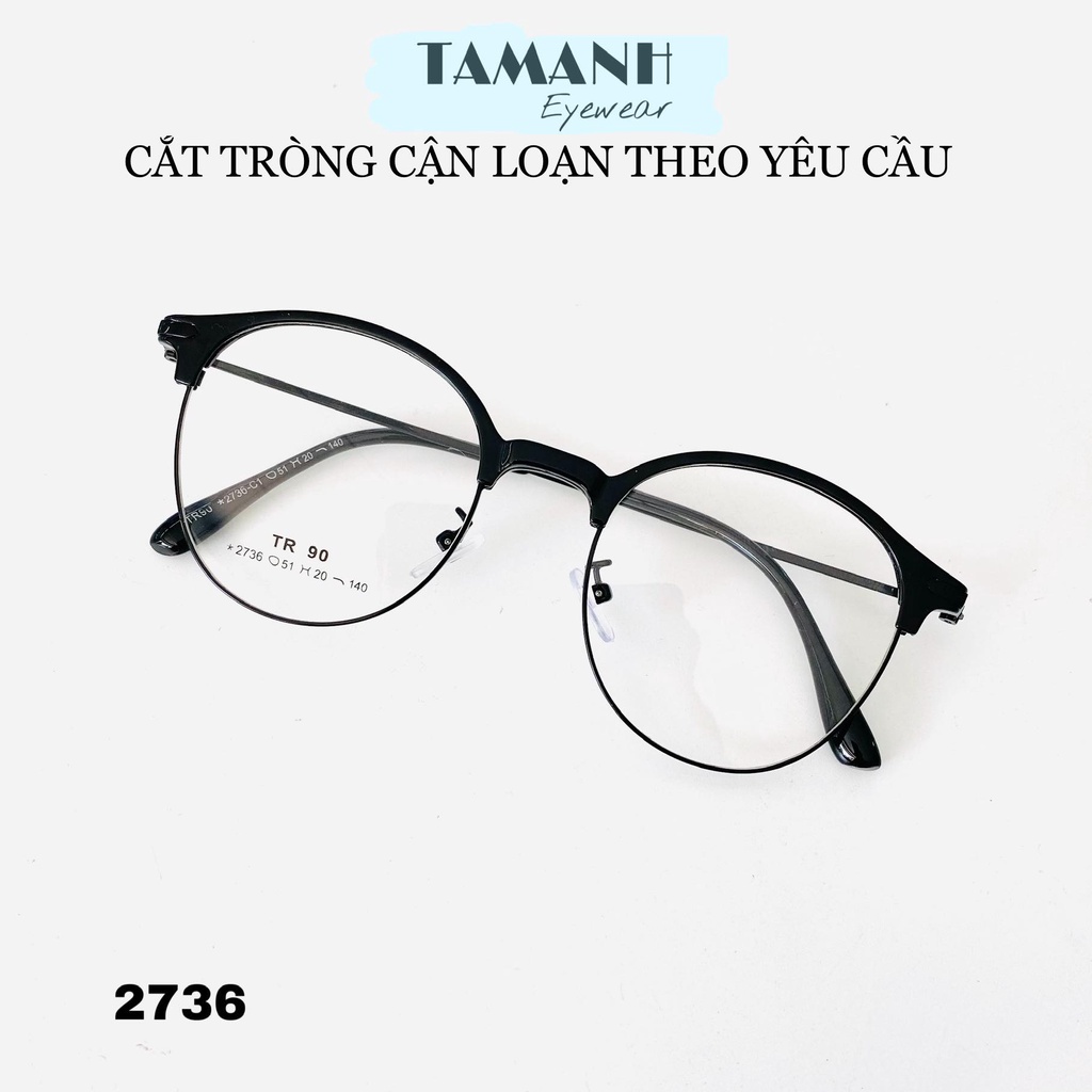 Gọng kính cận tròn kim loại thời trang nữ 2736 nhiều màu