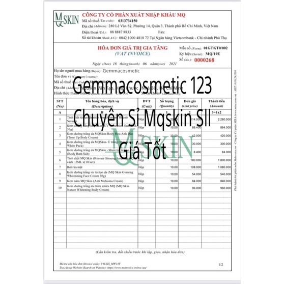 Kem body mqskin mới