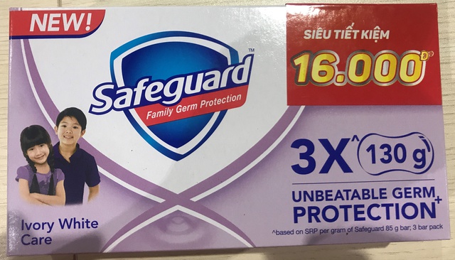 Lốc 3 Xà Bông Cục Safeguard Chăm Sóc Dịu Nhẹ Ivory White Care (130g x 3) | BigBuy360 - bigbuy360.vn