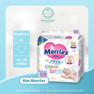 [Đủ Size] Bỉm Merries Dán/Quần Nội Địa Nhật Hàng Cộng Miếng (Date Mới) NB96/S88/M68/M64/L58/L50/XL44
