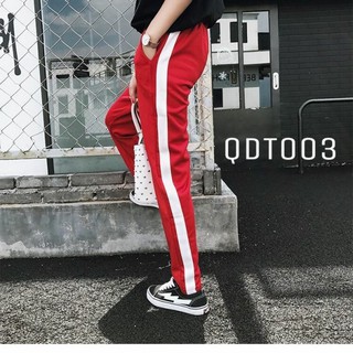Quần joggers đỏ sọc trắng thể thao cao cấp