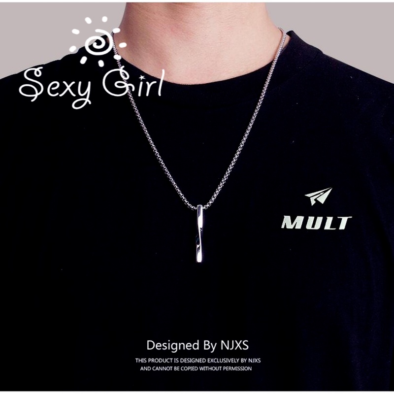 Vòng cổ bằng thép titan mặt dây hình xoắn ốc đơn giản phong cách hip hop thời trang cho nam nữ