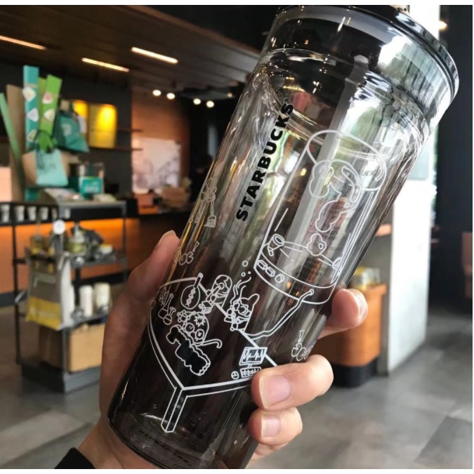 Cốc uống nước phong cách Starbucks có thể tái sử dụng có ống hút tiện lợi cao cấp