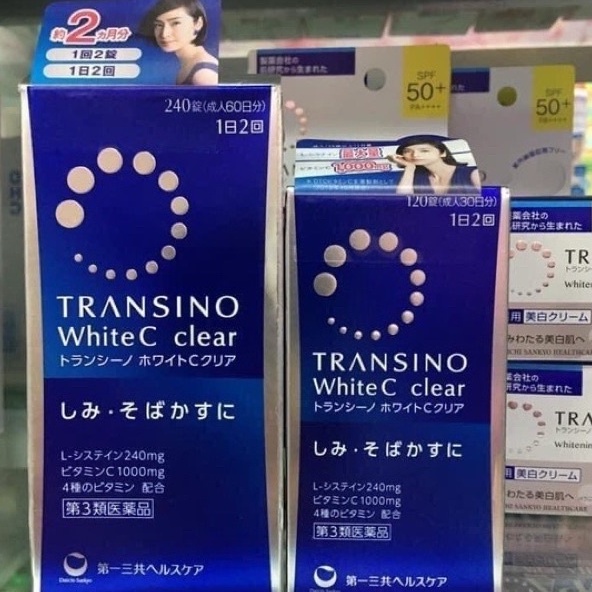 Viên uống trắng da Transino White C Clear Nhật Bản 120 viên, 240 viên