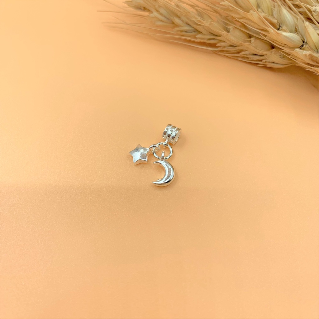 Charm móc treo mặt trăng và ngôi sao kiểu mới - Charm Bạc 925 - Mã CB735