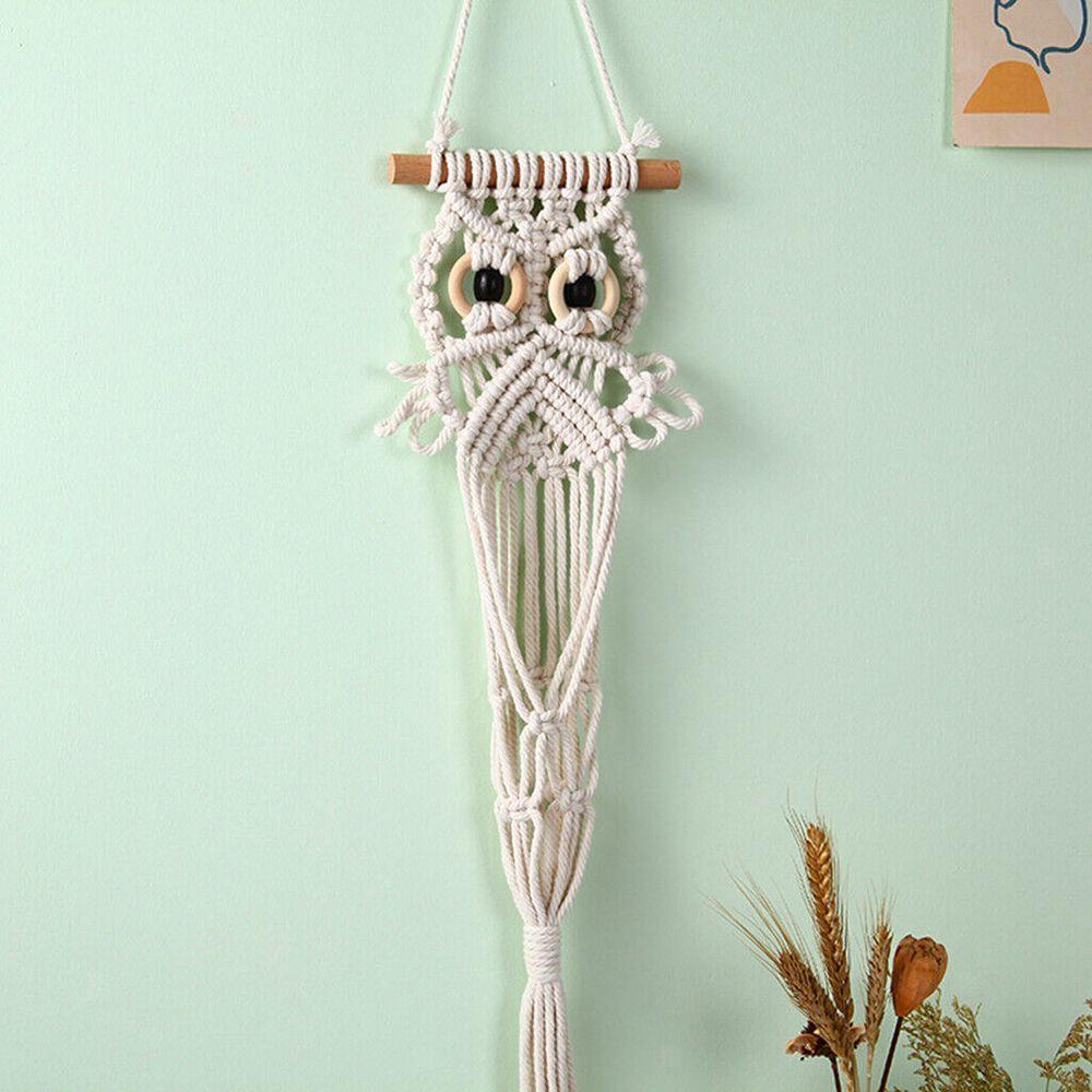 Cú Gỗ Treo Tường Trang Trí Phong Cách Boho