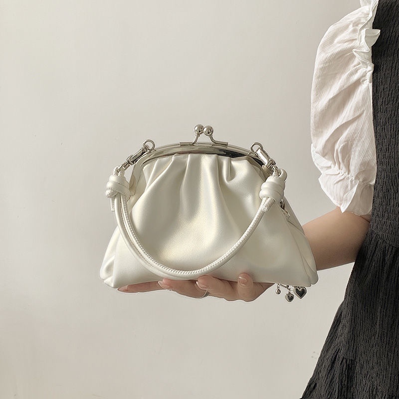 Túi Xách Nữ Đeo Chéo Thiết Kế Xếp Ly Dễ Thương Với 2 Kiểu Tùy Chọn