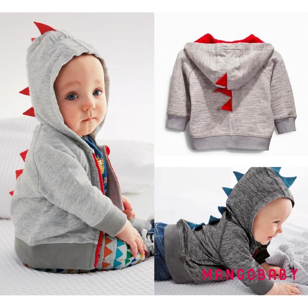 Áo Hoodie Tay Dài In Hình Khủng Long Dễ Thương Cho Bé Trai