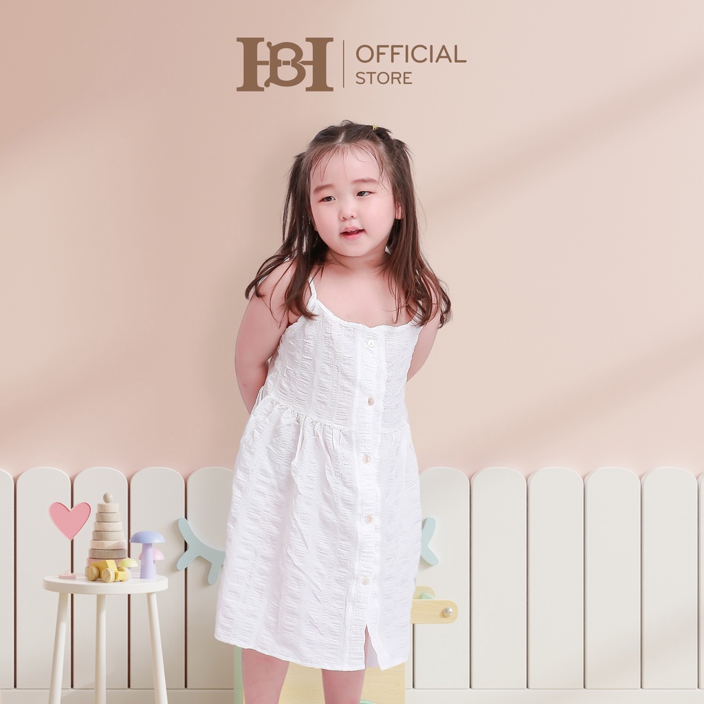 Váy Hai Dây Cho Bé Gái Happiibabii Thiết Kế Basic Xinh Xắn, Chất Vải Đũi Mát Nhẹ, An Toàn Với Da Bé (1-10 tuổi)