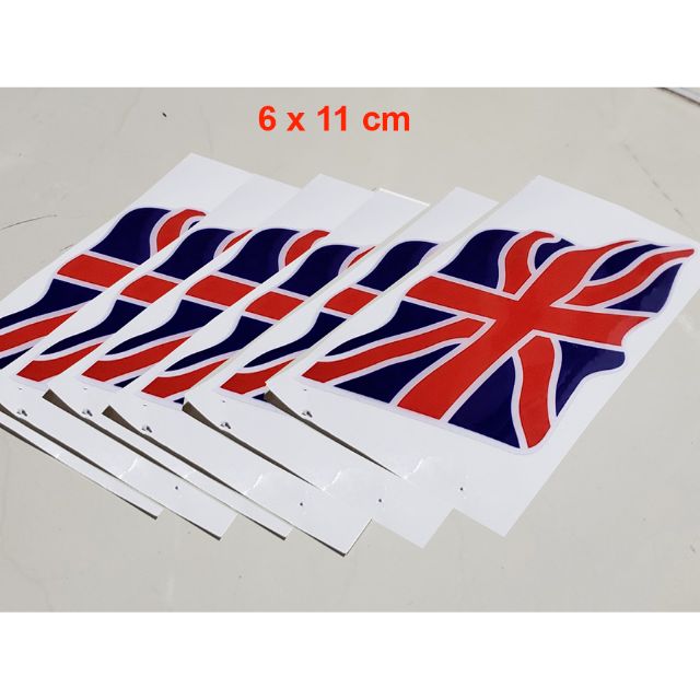 BỘ 10 DECAL NỔI CỜ ANH
