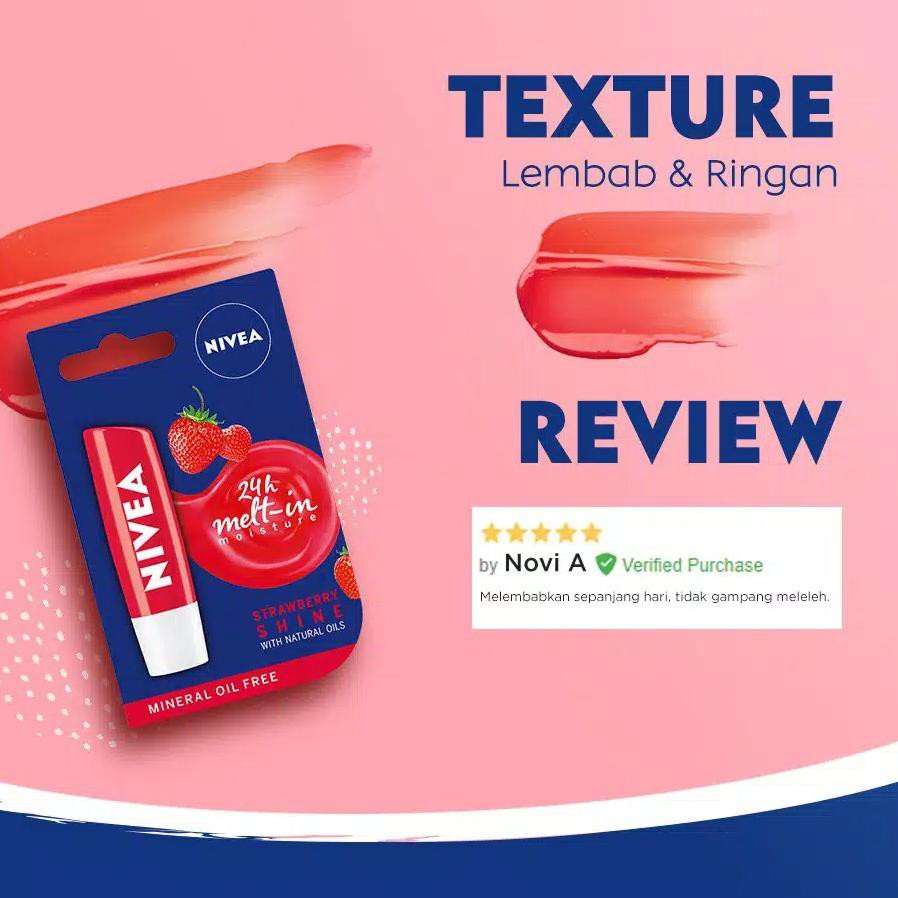 (hàng Mới Về) Son Dưỡng Môi Chiết Xuất Dâu Tây Nivea 4.8gr / 5.5ml / 24h | BigBuy360 - bigbuy360.vn