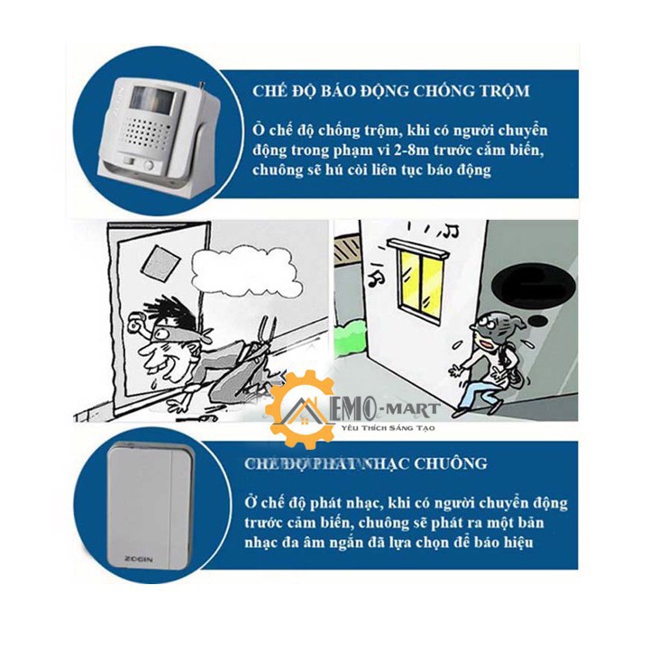 Chuông báo khách chống trộm ZOGIN