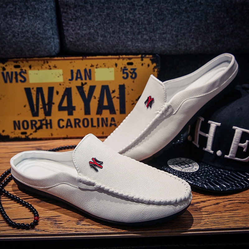 Giày da lười không gót thoáng khí thời trang Hàn Quốc 2021 cho nam