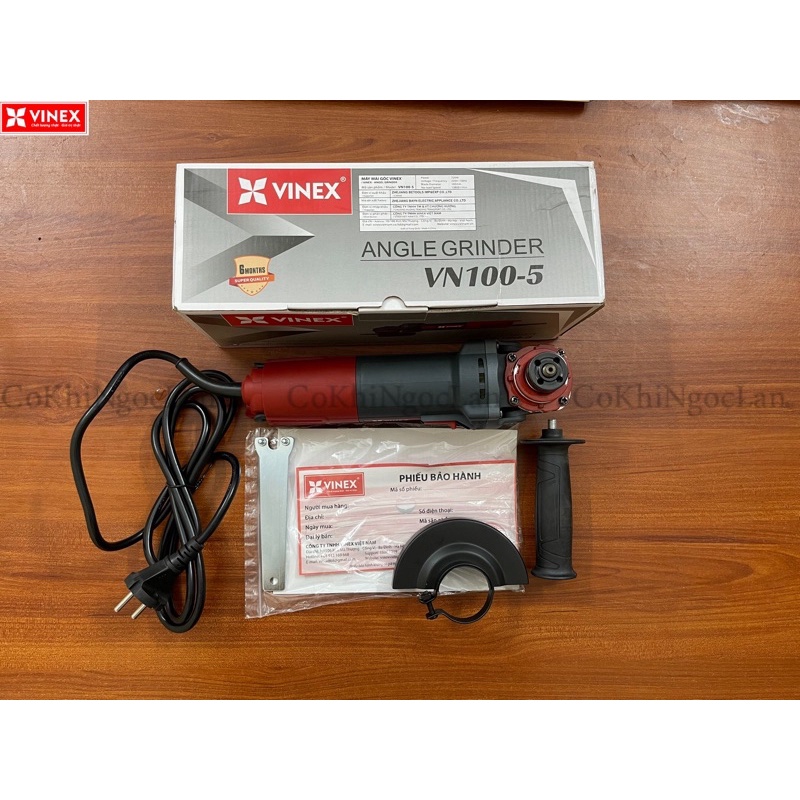 Máy Mài Góc, Máy Cắt Cầm Tay VINEX-VN100-5 "Tặng Chổi Than + Lưỡi Cắt Sắt"