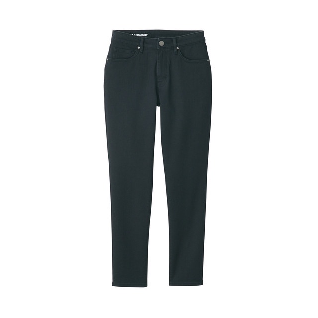 Muji Quần Denim Slim Straight Dài Tới Mắt Cá Co Giãn 4 Chiều