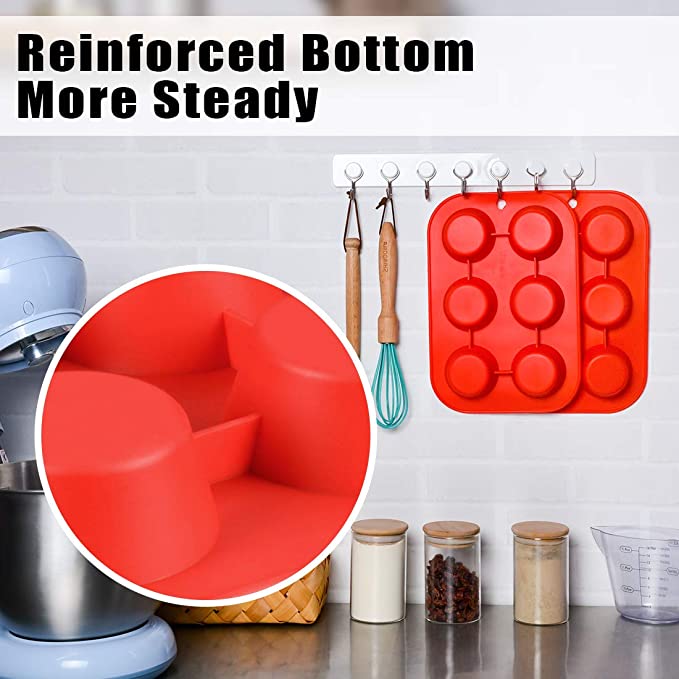 Khuôn Làm Bánh Xốp ANAEAT Chất Liệu Silicon Thiết Kế 6 Ô Tròn Lớn Chống Dính